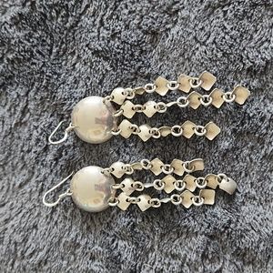 Silver dangle earrings
